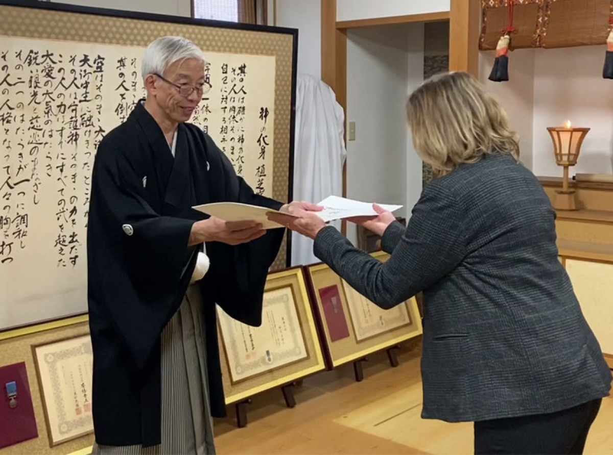 Micheline Tissier promoted to the 7th Dan - Kagamibiraki 2020