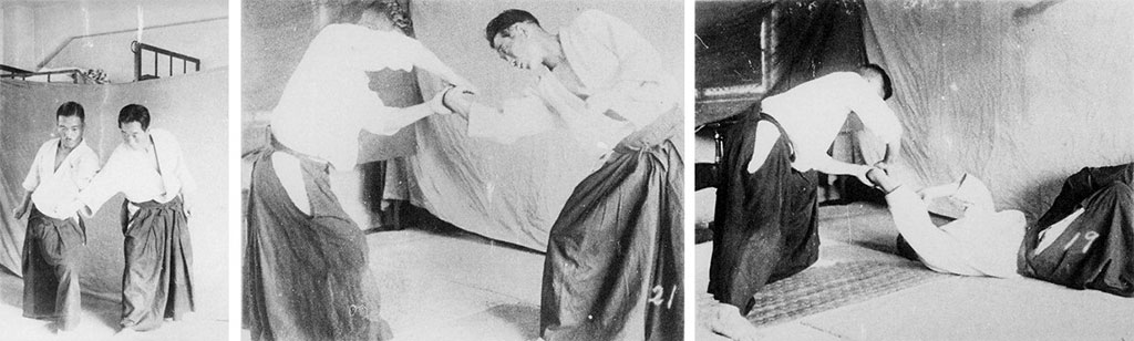 Tsuki Kotegaeshi in Daito-ryu. Illustrations from the Soden Photo Collection Vol. 3.